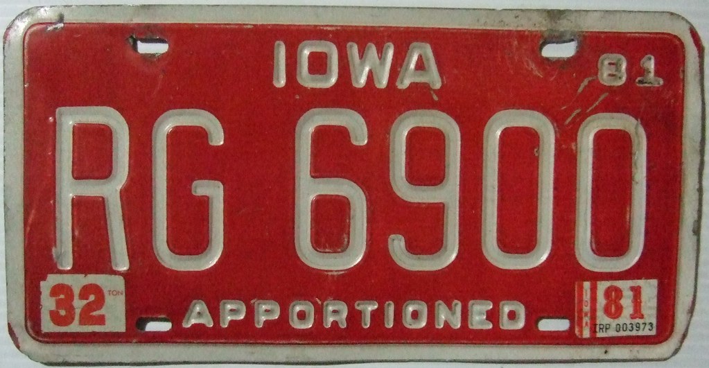 Iowa Temporary License Plate